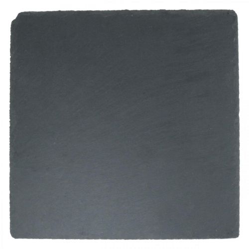 Article Assiette en ardoise carrée, plateau décoratif pierre naturelle 25×25cm 2pcs