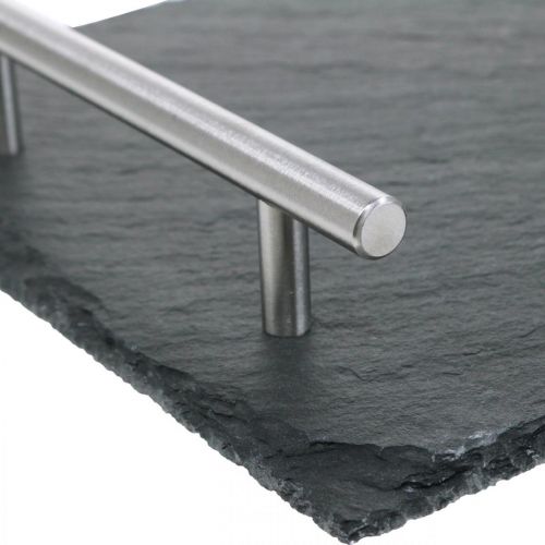 Floristik24 Plateau en ardoise avec anses, plateau déco, plat de service 30x20cm
