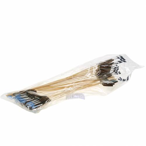 Article Bouchon décoratif bateau bois blanc bleu naturel 8cm H37cm 24 pcs