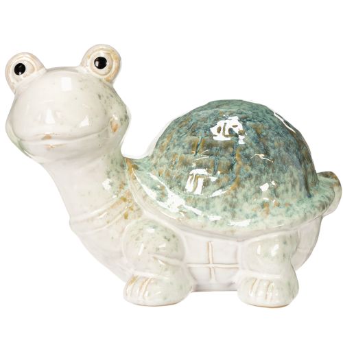 Article Figurine de tortue en céramique, objet décoratif de 22 cm, idéale pour attirer le regard dans votre salon.