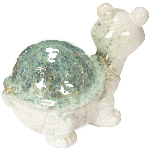 Article Figurine de tortue en céramique, objet décoratif de 22 cm, idéale pour attirer le regard dans votre salon.