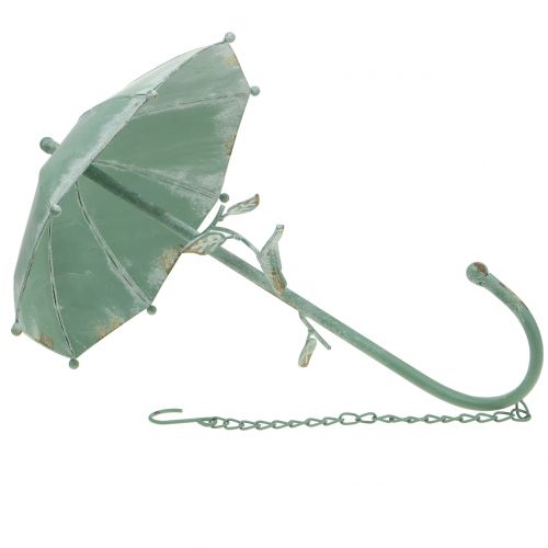 Floristik24 Parapluie ancien à suspendre vert menthe H43cm Ø28cm