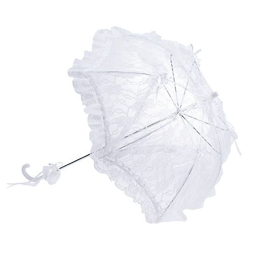 Floristik24 Ombrelle blanche en dentelle Ø 60 cm L. 80,5 cm