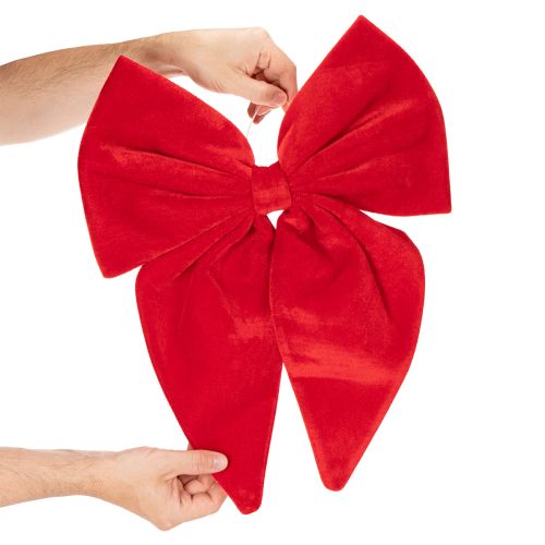 Grande boucle décorative en velours rouge 50 cm pour fenêtres et portes | Floristik24.fr