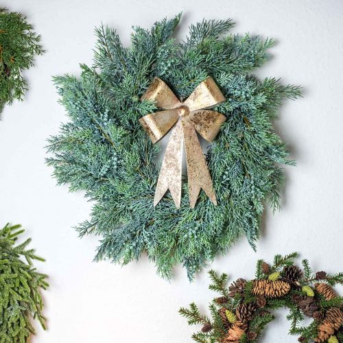 Noeud à accrocher, décorations de sapin de Noël, décoration en métal doré, aspect antique H23cm L16cm