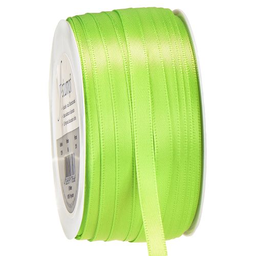 Floristik24 Ruban satin cadeau vert clair 6 mm 50 m