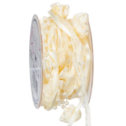 Floristik24 Ruban Valentino crème 15 mm 5 m