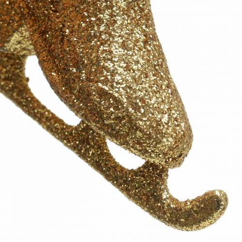 Floristik24 Décoration de sapin de Noël patin à glace or, paillettes 8cm 12pcs