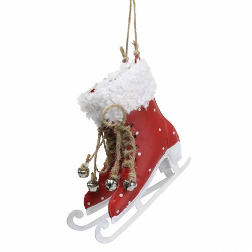 Floristik24 Décorations pour sapin de Noël patins à glace à suspendre rouge, blanc 10,5 × 10cm