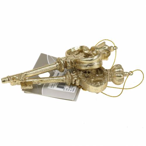 Floristik24 Touche décoration arbre de Noël avec mica doré 13cm 2pcs