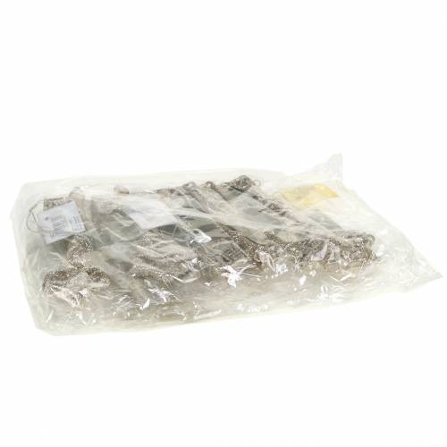 Floristik24 Décoration sapin de Noël Clé Champagne avec paillettes 14,5cm 12pcs