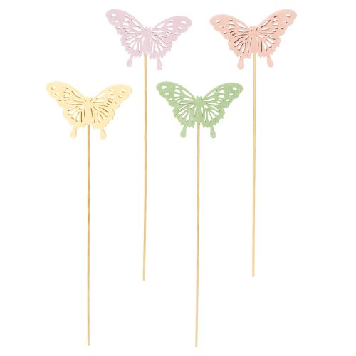 Article Papillons décoratifs sur bâtonnets pour une décoration créative et saisonnière, 8 cm, lot de 16