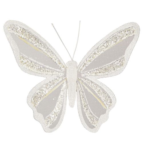 Article Décoration papillon plume aspect papillon 15x13cm 2 pcs