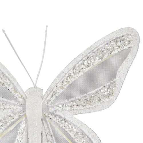 Article Décoration papillon plume aspect papillon 15x13cm 2 pcs