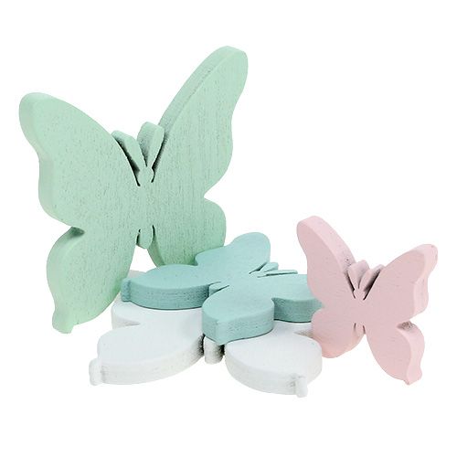 Floristik24 Papillon 3cm - 5,5cm mélange pastel 36pcs