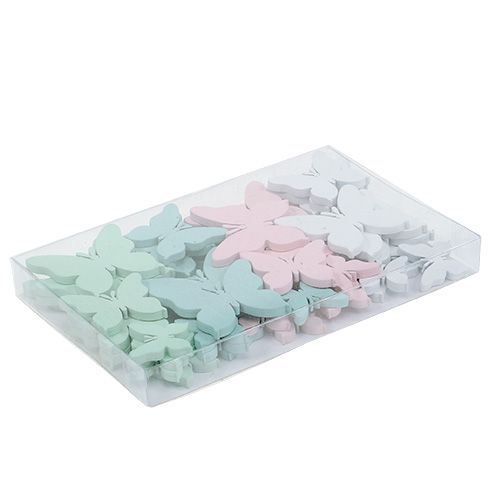 Floristik24 Papillon 3cm - 5,5cm mélange pastel 36pcs