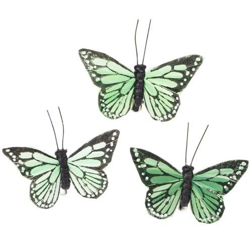 Décoration papillon, ornement léger pour l'intérieur et l'extérieur, 7 cm, lot de 12