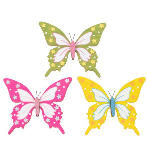 Article Piques à fleurs, fournitures de loisirs créatifs, motif papillon pour décorer les emballages cadeaux, 28,5 cm, lot de 12