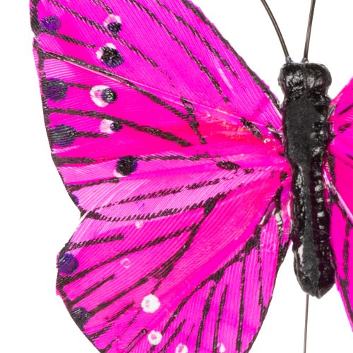 Article Papillons décoratifs sur fil de fer pour décoration de table colorée, 7 cm, lot de 12