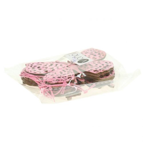Attaches décoratives papillons fuchsia paillettes 10 cm 6 p.