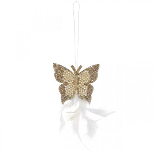 Feutre papillon à accrocher crème décoration mariage 16cm