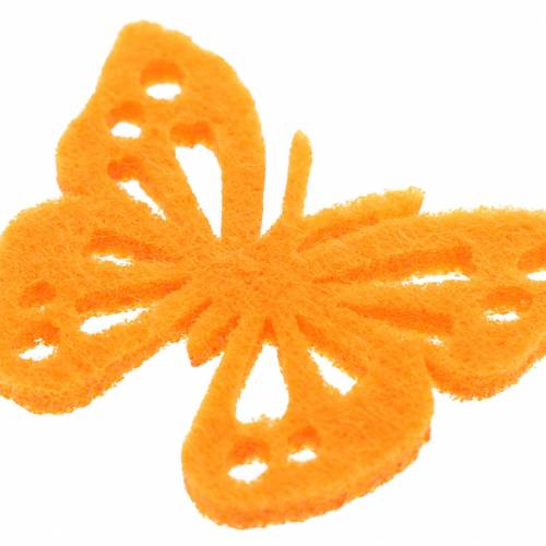 Papillon en feutre jaune/vert/orange 3,5x4,5cm 54 pcs