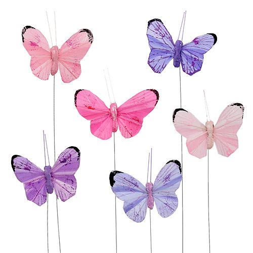 Floristik24 Papillon 5cm rose-mauve assort. 24P