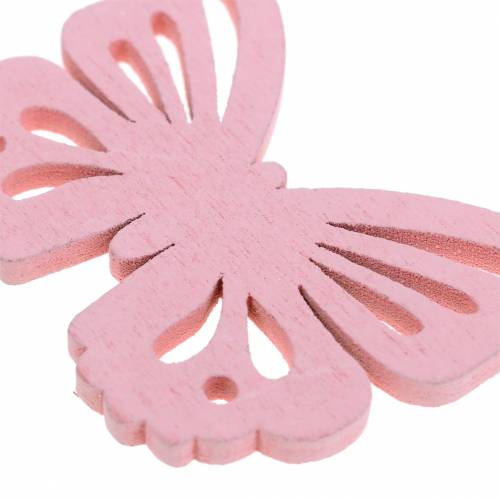 Article Papillon épars blanc, jaune, rose bois assortis 5cm 40p