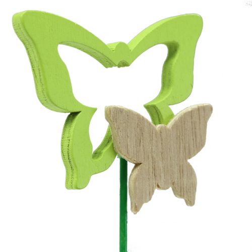 Floristik24 Bouchon décoratif papillon couleurs assorties H24cm 24 pcs