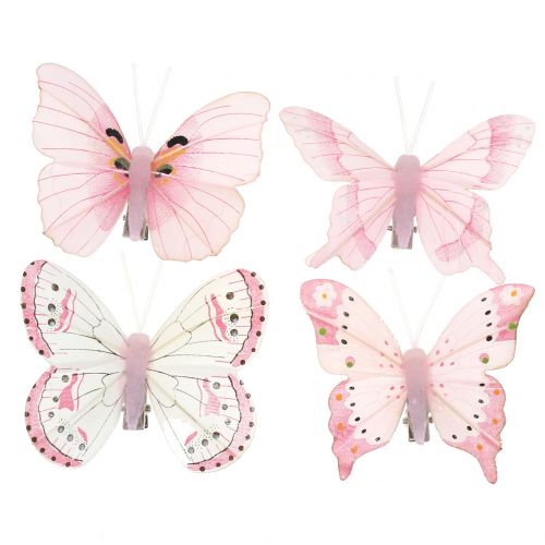 Papillon sur le clip Rosa 8cm 8pcs