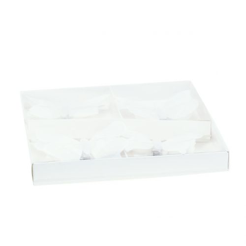 Floristik24 Papillon sur le clip Blanc 8cm 8pcs