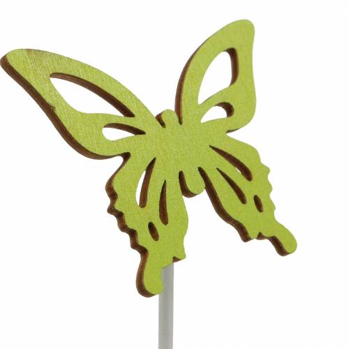 Floristik24 Clous fleurs papillon bois 7x5.5cm 12pcs assortis