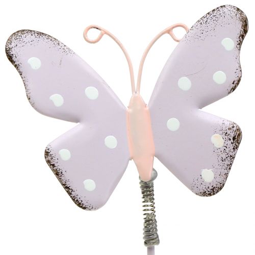 Article Piques florales papillon pastel 24 cm 12 p.