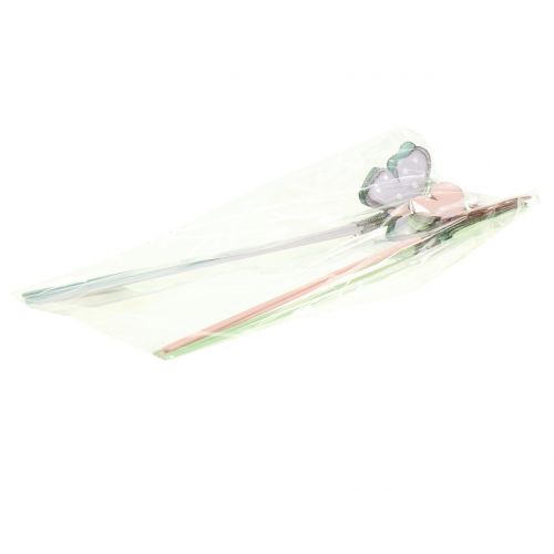 Floristik24 Piques florales papillon pastel 24 cm 12 p.