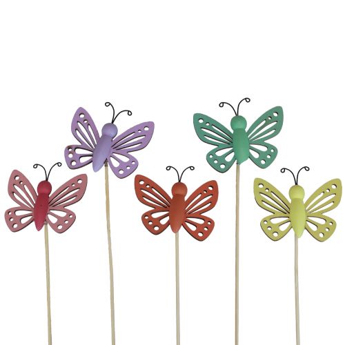 Floristik24 Bouchons de fleurs de décoration de printemps, décoration en bois papillons 6×8cm 10 pièces