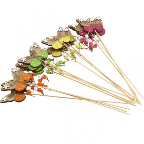 Floristik24 Bouchon fleur papillon décoration en bois à coller 7×5cm 16 pcs