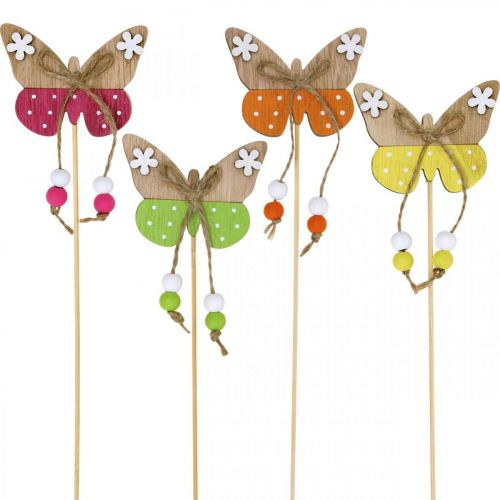 Floristik24 Bouchon fleur papillon décoration en bois à coller 7×5cm 16 pcs