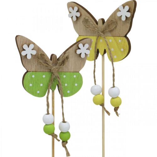 Article Bâton fleur papillon décoration bois à coller 7×5cm 16pcs