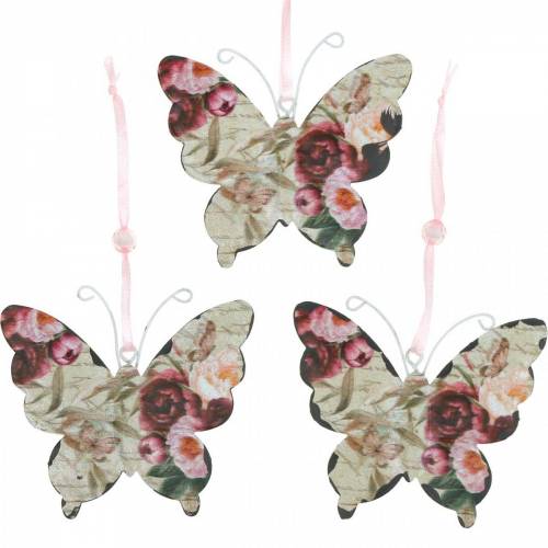 Floristik24 Papillon à suspendre métal déco cintre 9cm décoration printanière 6pcs