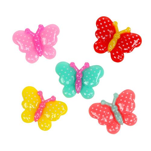 Papillons miniatures 2 cm multicolores 24 p.