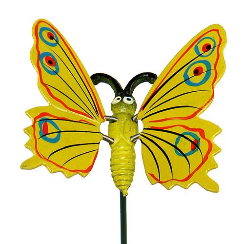 Article Papillon sur pique 8cm Jaune