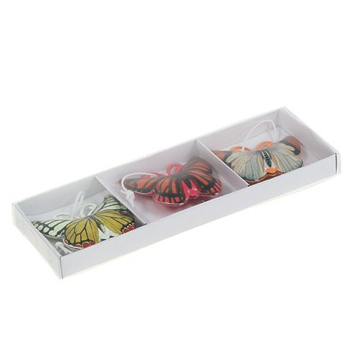 Floristik24 Papillon à suspendre coloré assorti 5.5cm 3pcs