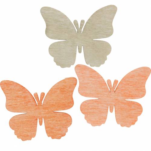 Papillons à disperser papillon décoratif en bois orange, abricot, marron 72 pièces