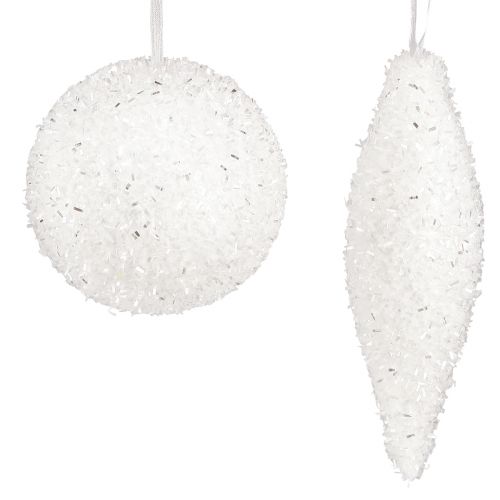 Floristik24 Décoration de neige Boules de décoration de Noël cônes Ø4/8cm 18 pcs