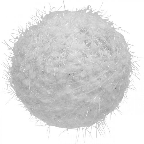 Boule de décoration d&#39;hiver boule de neige laine blanche Ø10cm 4pcs