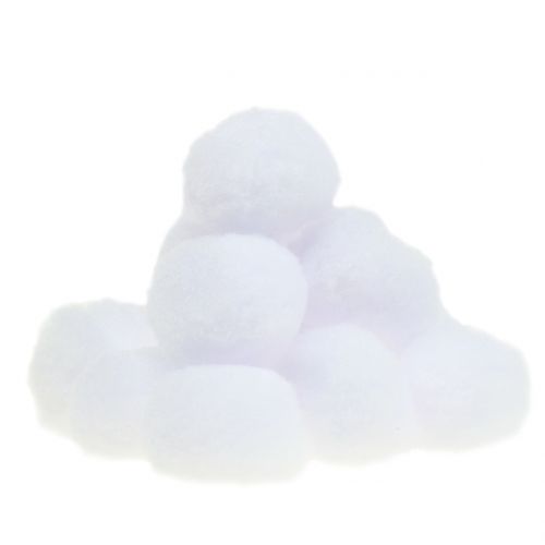 Floristik24 Boule de neige blanche 4cm 24 pcs