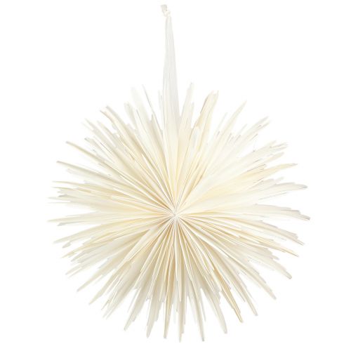 Article Papier flocon de neige à suspendre grande étoile blanc Ø50cm