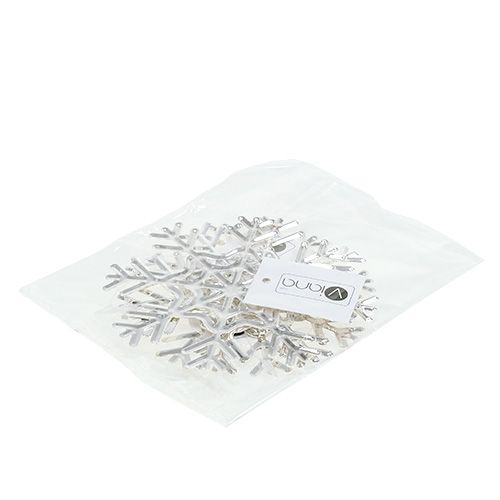 Floristik24 Flocon de neige argent 10cm 3pcs