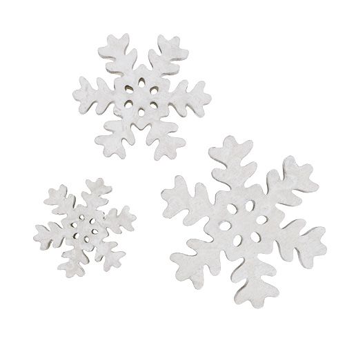 Floristik24 Flocon de neige Ø3-5cm blanc 22 pcs