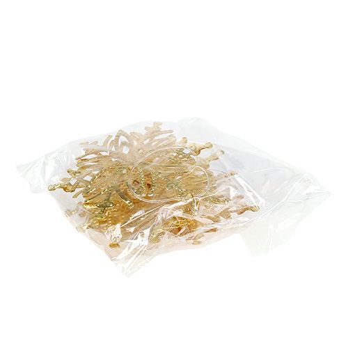 Floristik24 Flocon de neige en métal doré 10cm 4pcs